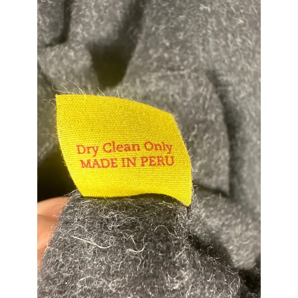 Kuna Asymmetric Zip Coat Baby Alpalca Wool Size Small Gray Pockets Warm - Picture 11 of 12